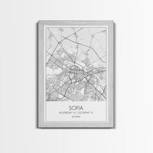 Carregar imagem no visualizador da galeria, Sofia Street Map, Bulgaria Map, City Map Print, Minimalist Art, Wall Art, Canvas Print, Home Office Wall Art, Friend Gift, Travel Print
