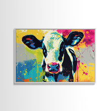 Load image into Gallery viewer, Cow Wall Art, Cow Print, Cow Wallhanging, Farmhouse Decor, Country Western Decor, Cow Lover Gift, Framed Canvas Print Or Metal Art Print
