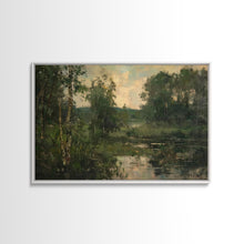 Load image into Gallery viewer, Early American Landscape Painting Framed Canvas Print | Oil Painting Print | Metal Art | Landscape Painting | Living Room Art | Home Decor
