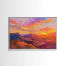 Carregar imagem no visualizador da galeria, Arizona Desert Sunset Art Print - Framed Canvas Metal or Oil Painting - Southwestern Decor
