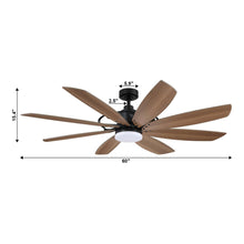 Carregar imagem no visualizador da galeria, 60&quot; Antone Industrial DC Motor Downrod Mount Reversible Ceiling Fan with Lighting and Remote Control
