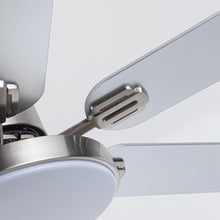 Cargar imagen en el visor de la galería, 60&quot; Lucknow Modern Satin Nickel DC Motor Downrod Mount Reversible Ceiling Fan with Lighting and Remote Control
