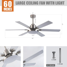 Load image into Gallery viewer, 60&quot; Lucknow Modern Ceiling Fan with Lighting and Remote Control
