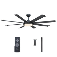 Cargar imagen en el visor de la galería, 60&quot; Industrial DC Motor Downrod Mount Ceiling Fan with Lighting and Remote Control
