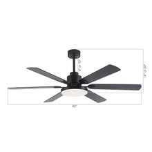 Cargar imagen en el visor de la galería, 60&quot; Industrial DC Motor Downrod Mount Reversible Ceiling Fan with Lighting and Remote Control
