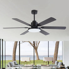 Cargar imagen en el visor de la galería, 60&quot; Industrial DC Motor Downrod Mount Reversible Ceiling Fan with Lighting and Remote Control
