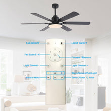 Cargar imagen en el visor de la galería, 60&quot; Industrial DC Motor Downrod Mount Reversible Ceiling Fan with Lighting and Remote Control
