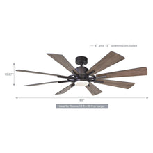 Cargar imagen en el visor de la galería, 60&quot; Oretha Windmill DC Ceiling Fan with LED Lighting
