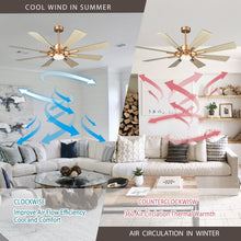 Cargar imagen en el visor de la galería, 60&quot; Oretha Windmill DC Ceiling Fan with LED Lighting
