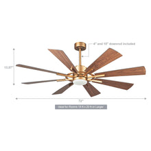 Cargar imagen en el visor de la galería, 60&quot; Oretha Windmill DC Ceiling Fan with LED Lighting
