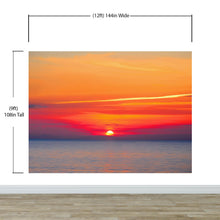 Carregar imagem no visualizador da galeria, Red Sky Sunset over Beach Wall Mural Decal Sticker #6005
