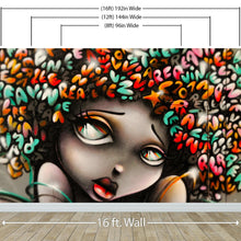 Cargar imagen en el visor de la galería, Graffiti Art Wall Mural Decal Sticker of Girl #6007
