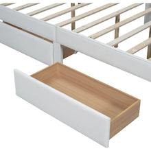 Load image into Gallery viewer, Full Size Upholstered Platform Bed with Cartoon Ears Shaped Headboard and 2 Drawers, White

