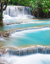 Load image into Gallery viewer, Kuang Si Thailand Waterfall Wallpaper Mural. #6041
