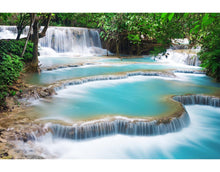 Load image into Gallery viewer, Kuang Si Thailand Waterfall Wallpaper Mural. #6041
