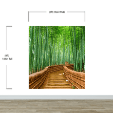 Carregar imagem no visualizador da galeria, Japanese Bamboo Forest Arashiyama Woods Wall Mural #6043
