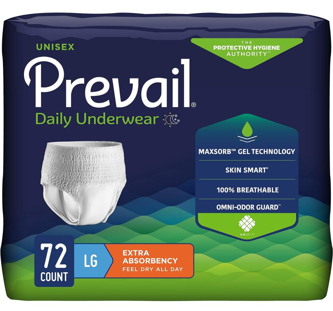 Prevail Daily Protective Underwear Unisex  Underwear 72 Count