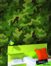 Carregar imagem no visualizador da galeria, Woodland Green Military Combat Camo Camouflage Wall Mural #6064
