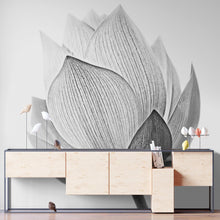 Carregar imagem no visualizador da galeria, Black and White Lotus Flower Wall Mural #6116
