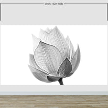 Carregar imagem no visualizador da galeria, Black and White Lotus Flower Wall Mural #6116
