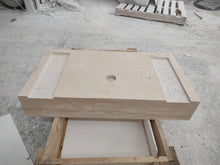 Load image into Gallery viewer, Troia Light Travertine Rustic Rectangular Wall-mount Bathroom Sink (W)16&quot; (L)30&quot; (H)5&quot;
