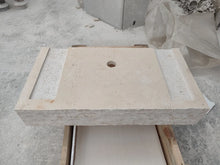 Load image into Gallery viewer, Troia Light Travertine Rustic Rectangular Wall-mount Bathroom Sink (W)16&quot; (L)30&quot; (H)5&quot;
