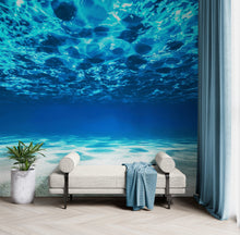 Cargar imagen en el visor de la galería, Underwater Wallpaper. View of Tropical Beach Wall Mural #6124
