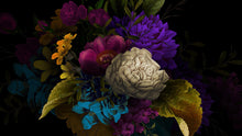 Load image into Gallery viewer, Melancholy Flower Wall Mural. Black background. #6130
