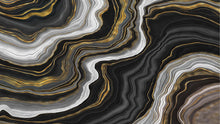 Carregar imagem no visualizador da galeria, Black and Gold Abstract Marble Stone Pattern Peel and Stick Wallpaper. #6146
