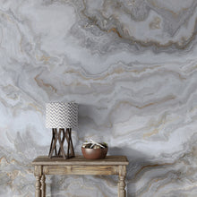 Carregar imagem no visualizador da galeria, White Marble Stone Granite Slate Peel and Stick Wallpaper | Removable Wall Mural #6180
