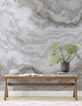 Cargar imagen en el visor de la galería, White Marble Stone Granite Slate Peel and Stick Wallpaper | Removable Wall Mural #6180
