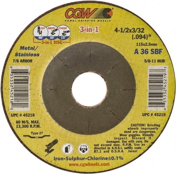 CGW Abrasives 45219 36 Grit 4-1/2