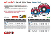 Cargar imagen en el visor de la galería, CGW Abrasives eXtreme Cut Ceramic Cutting Wheels, Stainless Steel
