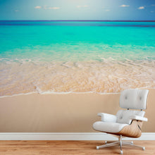 Load image into Gallery viewer, Tropical White Sand Paradise Beach Ocean Wave Scenery Wall Mural. #6201
