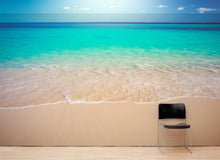 Load image into Gallery viewer, Tropical White Sand Paradise Beach Ocean Wave Scenery Wall Mural. #6201
