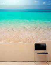 Load image into Gallery viewer, Tropical White Sand Paradise Beach Ocean Wave Scenery Wall Mural. #6201
