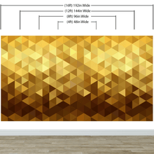 Cargar imagen en el visor de la galería, Gold Poly Triangle Geometric Elegant Peel and Stick Wallpaper | Removable Wall Mural #6209
