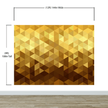 Cargar imagen en el visor de la galería, Gold Poly Triangle Geometric Elegant Peel and Stick Wallpaper | Removable Wall Mural #6209
