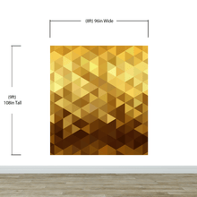 Cargar imagen en el visor de la galería, Gold Poly Triangle Geometric Elegant Peel and Stick Wallpaper | Removable Wall Mural #6209
