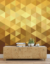 Cargar imagen en el visor de la galería, Gold Poly Triangle Geometric Elegant Peel and Stick Wallpaper | Removable Wall Mural #6209
