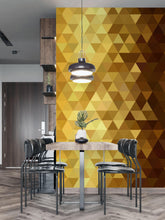 Cargar imagen en el visor de la galería, Gold Poly Triangle Geometric Elegant Peel and Stick Wallpaper | Removable Wall Mural #6209
