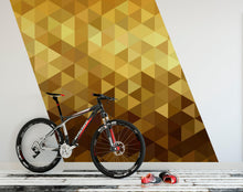 Cargar imagen en el visor de la galería, Gold Poly Triangle Geometric Elegant Peel and Stick Wallpaper | Removable Wall Mural #6209
