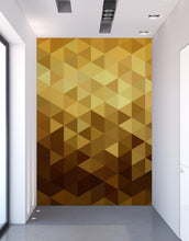 Cargar imagen en el visor de la galería, Gold Poly Triangle Geometric Elegant Peel and Stick Wallpaper | Removable Wall Mural #6209
