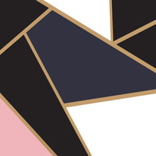 Carregar imagem no visualizador da galeria, Modern Decor Gold, Black and Pink Mosaic Peel and Stick Wallpaper | Removable Wall Mural #6210
