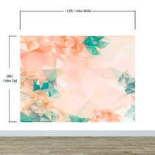 Load image into Gallery viewer, Geometric Pink Flower Pattern Peel and Stick Wallpaper | Removable Wall Mural #6211
