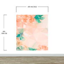 Load image into Gallery viewer, Geometric Pink Flower Pattern Peel and Stick Wallpaper | Removable Wall Mural #6211
