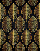 Cargar imagen en el visor de la galería, Gold Leave Autumn Pattern Peel and Stick Wallpaper | Removable Wall Mural #6217
