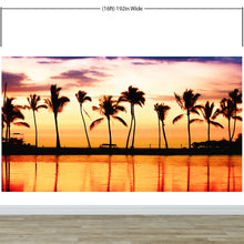 Carregar imagem no visualizador da galeria, Tropical Sunset Palm Tree Paradise Wall Mural. #6236
