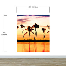 Carregar imagem no visualizador da galeria, Tropical Sunset Palm Tree Paradise Wall Mural. #6236
