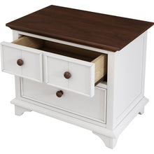 Cargar imagen en el visor de la galería, 2 Pieces Wooden Captain Bedroom Set Full Bed with Trundle and Nightstand, White+Walnut
